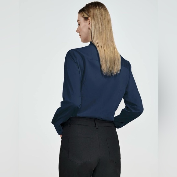 NWT Button Down Long Sleeve Bodysuit Navy Blue Size S - Picture 12 of 13